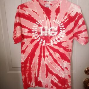 HG Tie Dye Red And White Tshirt With Grier #7 On Back Size Adult S/CH/P